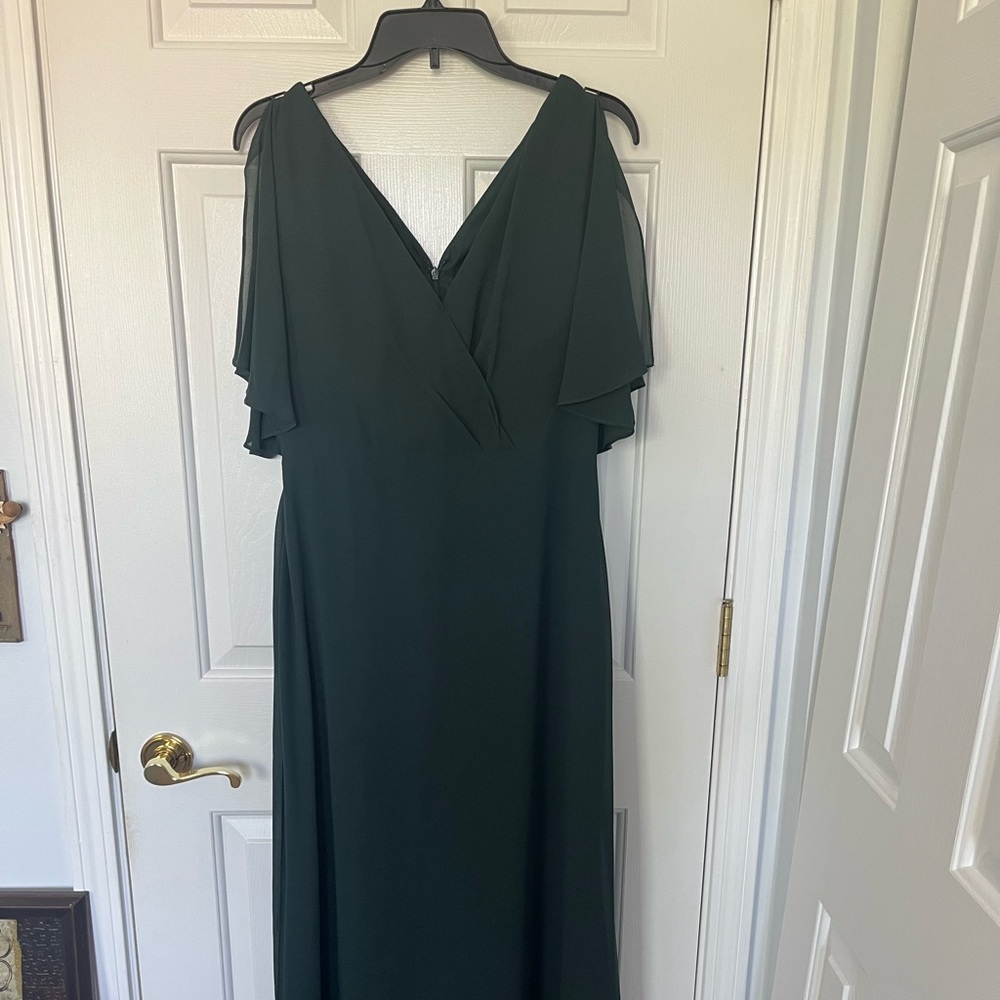 Amsale Dark Green Maxi Dress